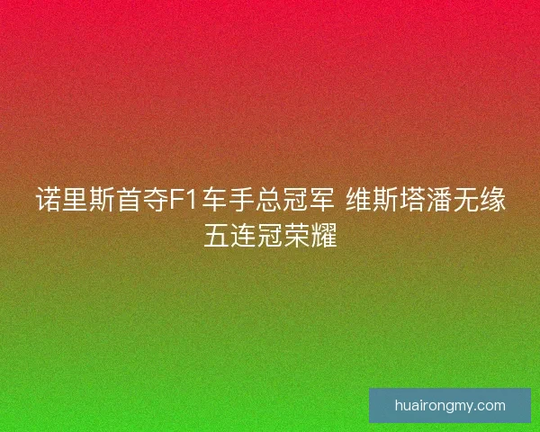 诺里斯首夺F1车手总冠军 维斯塔潘无缘五连冠荣耀 诺里斯首夺F1车手总冠军 维斯塔潘无缘五连冠荣耀
