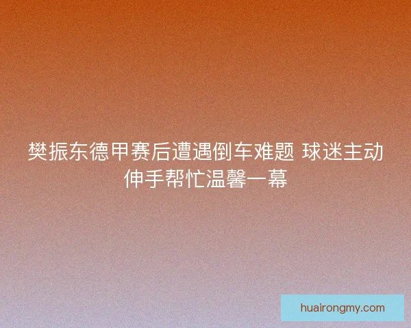 樊振东德甲赛后遭遇倒车难题 球迷主动伸手帮忙温馨一幕 樊振东德甲赛后遭遇倒车难题 球迷主动伸手帮忙温馨一幕